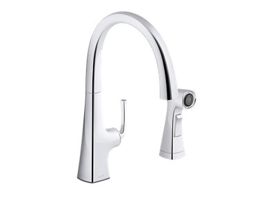 Graze® Single-handle kitchen sink faucet with two-function sidesprayer