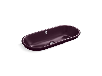 Iron Plains® Capsule Drop-in/undermount vessel bathroom sink with Black Plum painted underside