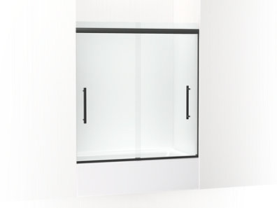 Pleat® 63-9/16" H sliding bath door with 5/16" - thick glass