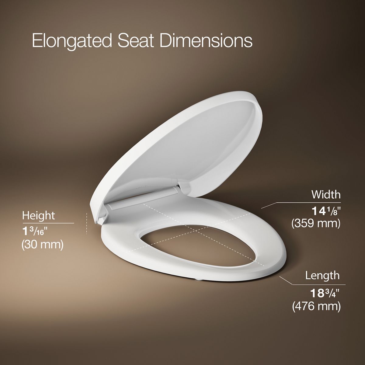 3/4 view of product with dimensions
