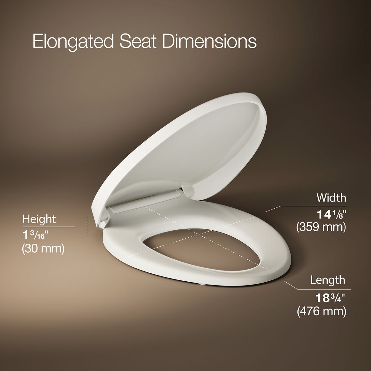 3/4 view of product with dimensions