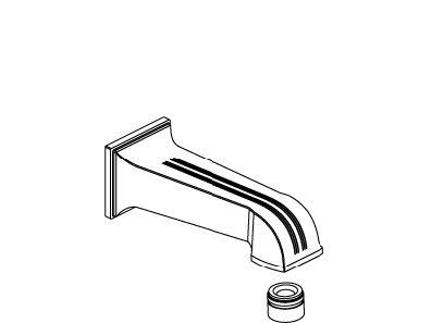 Kohler Genuine Parts Spout Assy, WALL Mount Bath, Plain - Vibrant Brushed Nickel