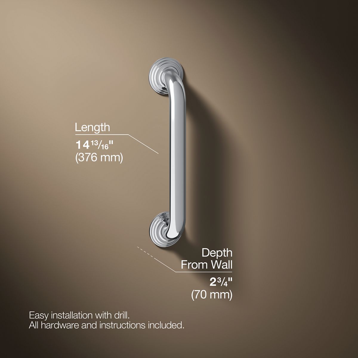 KOHLER | K-10540 | Traditional 12-Inch Grab Bar