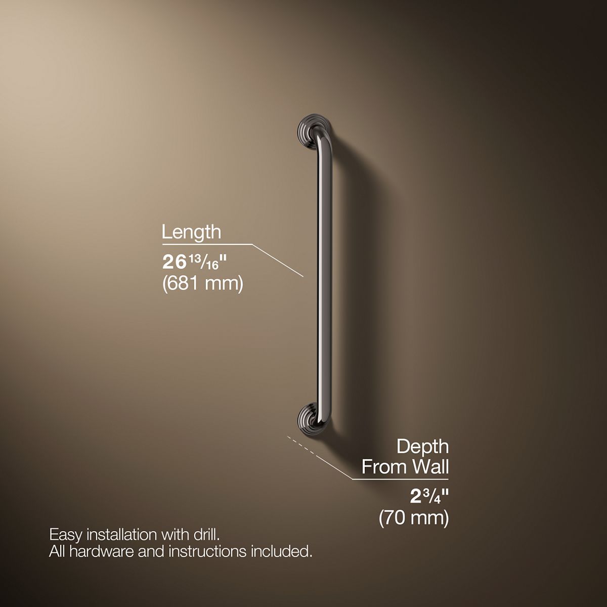 KOHLER | K-10542 | Traditional 24-Inch Grab Bar