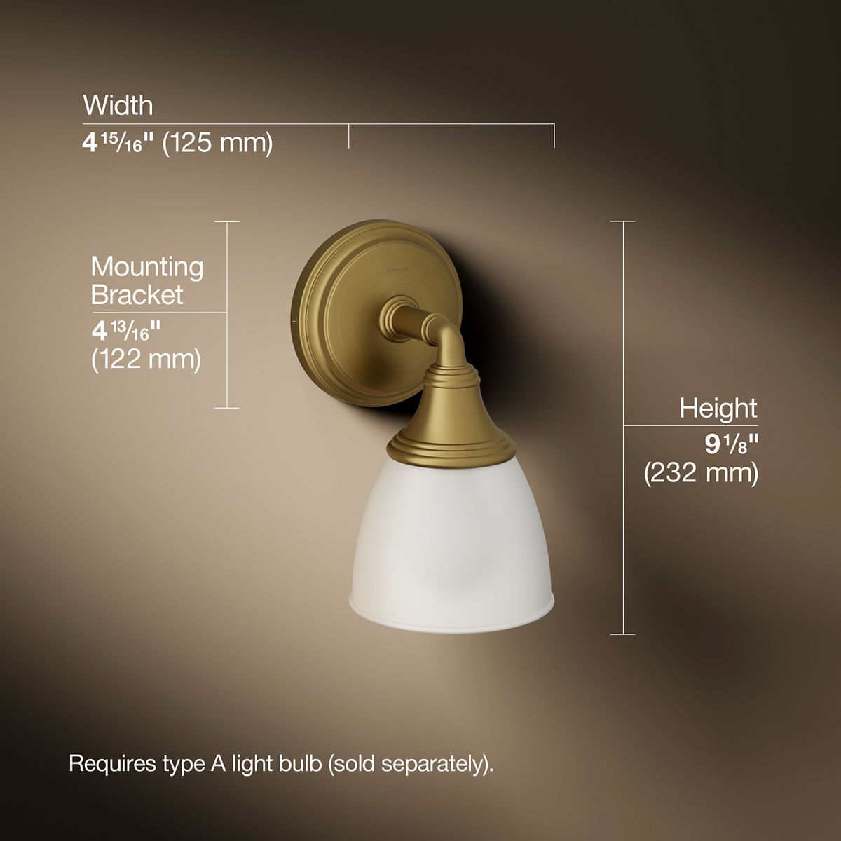 3/4 view of product with dimensions