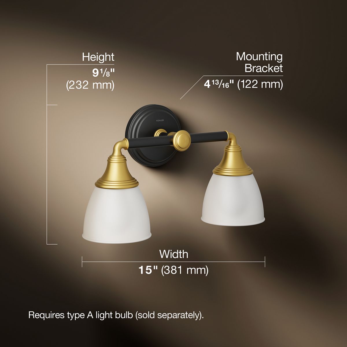 3/4 view of product with dimensions