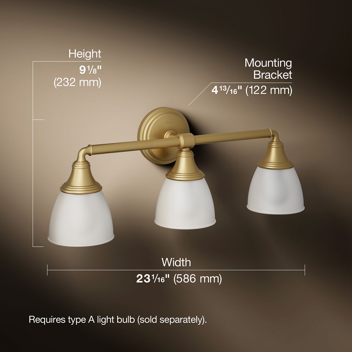 3/4 view of product with dimensions