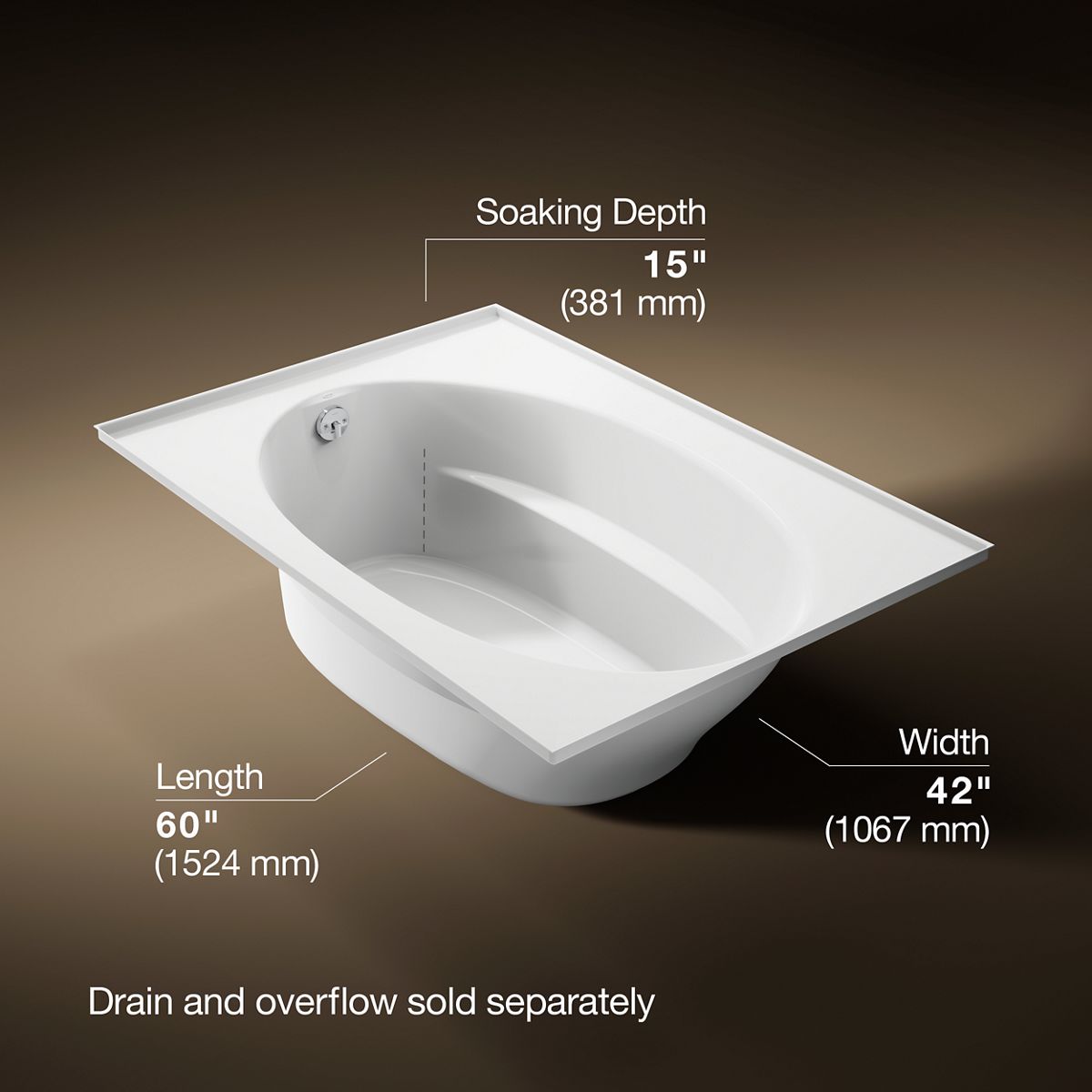 3/4 view of product with dimensions