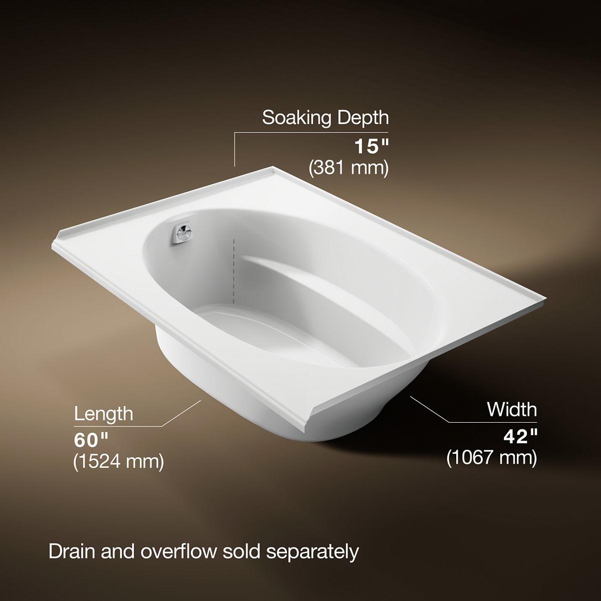 3/4 view of product with dimensions