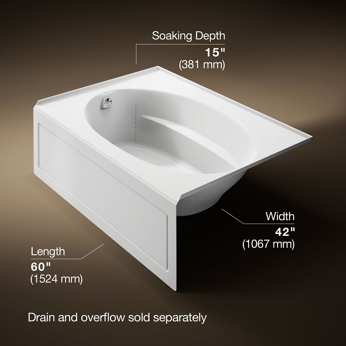 3/4 view of product with dimensions