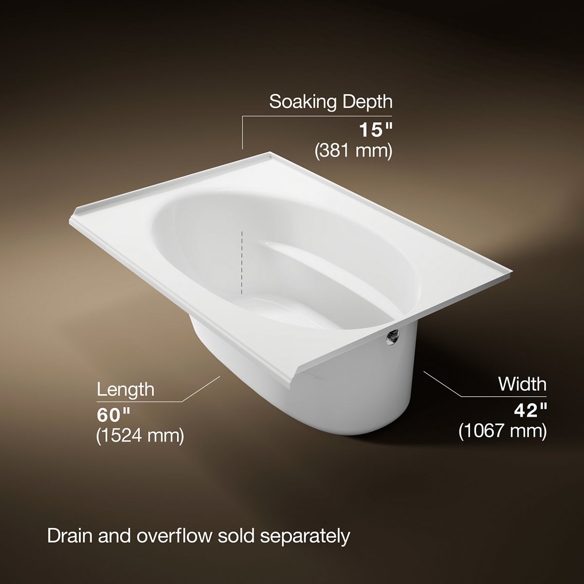 3/4 view of product with dimensions