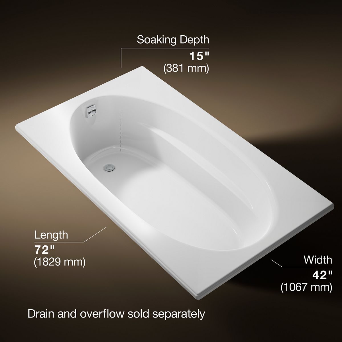 3/4 view of product with dimensions