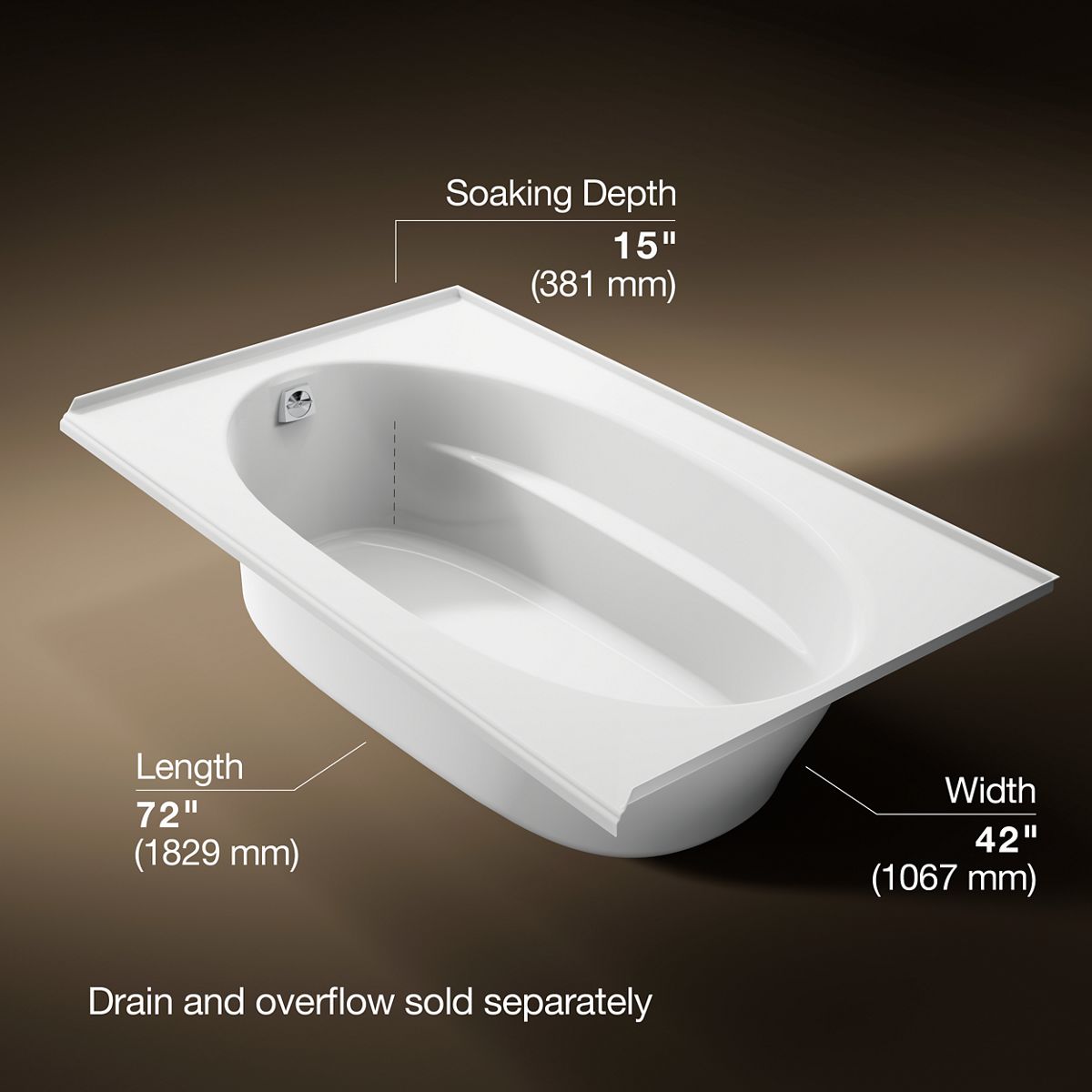 風呂バンス　KD-L2115PBW型 KOHLER | K-1115-L | Windward 6-Foot Bath with Flange and Left-Hand