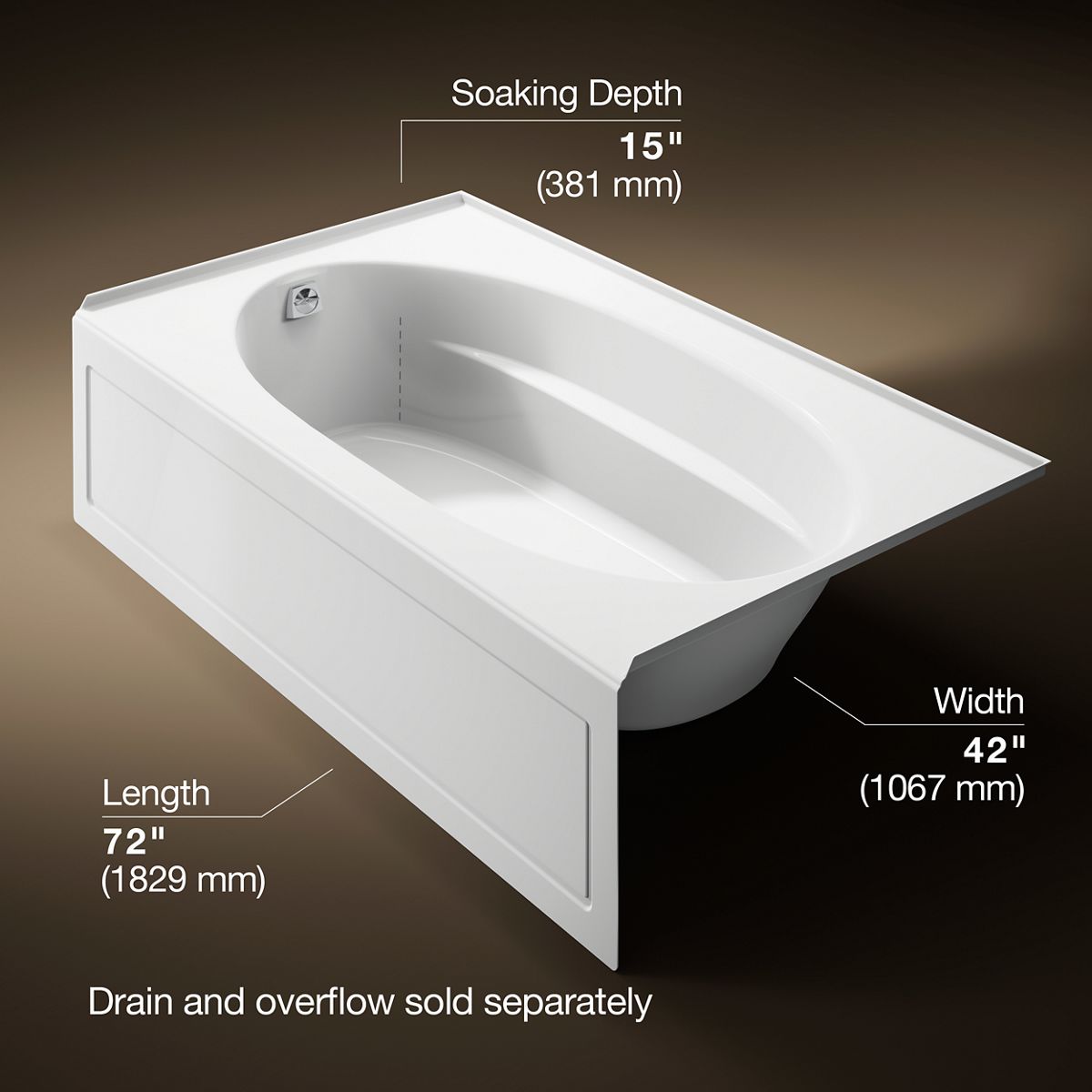 3/4 view of product with dimensions