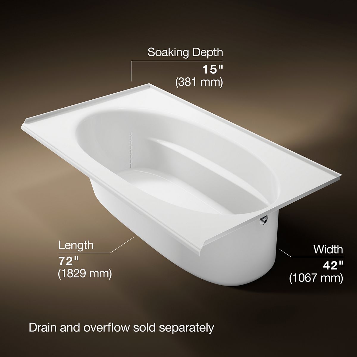 3/4 view of product with dimensions