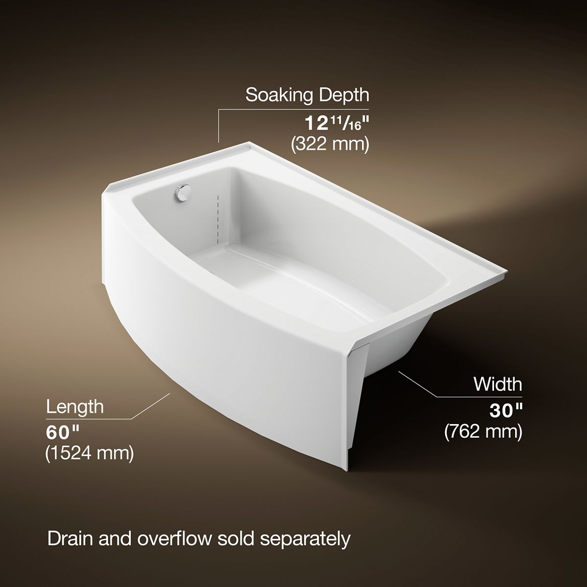 3/4 view of product with dimensions
