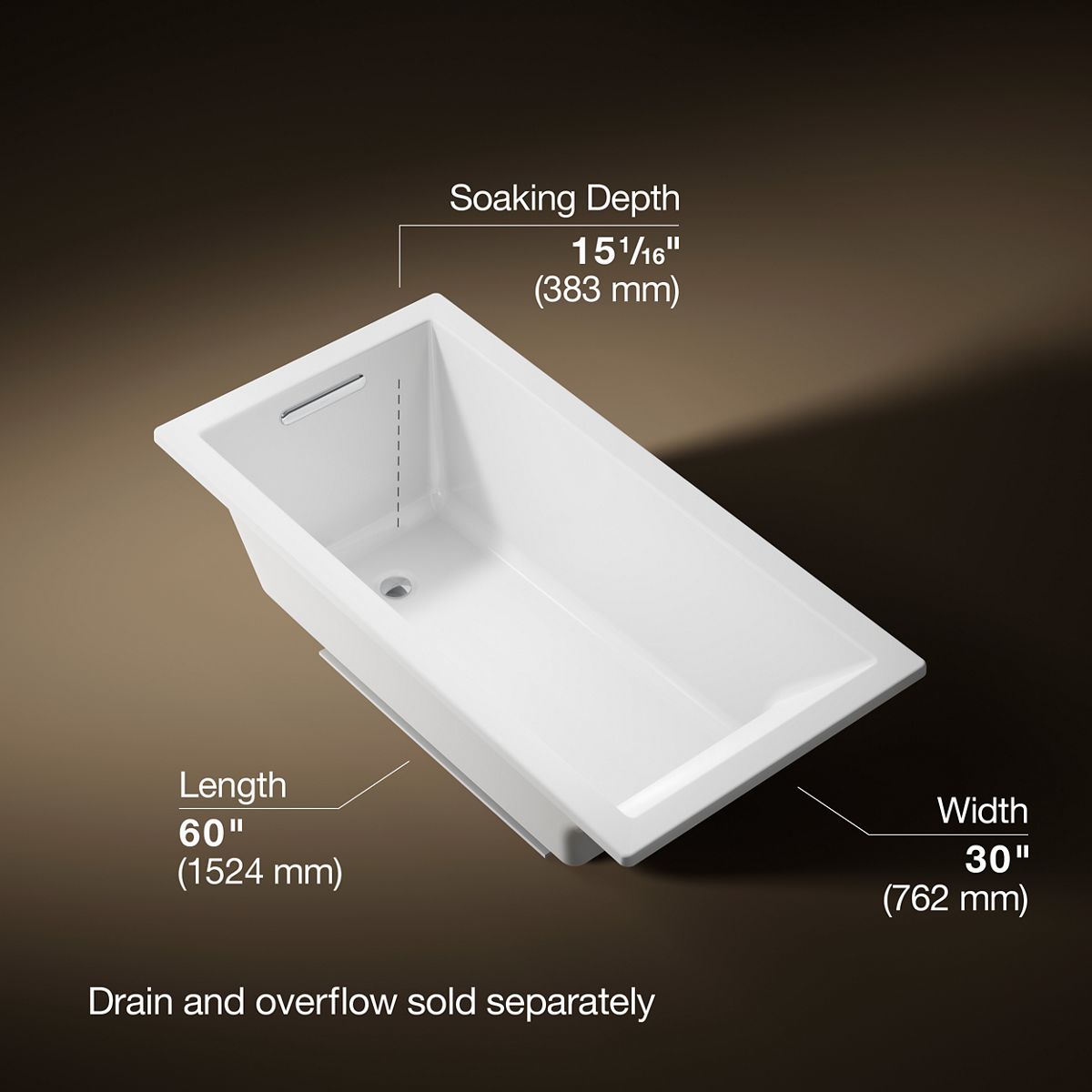 3/4 view of product with dimensions