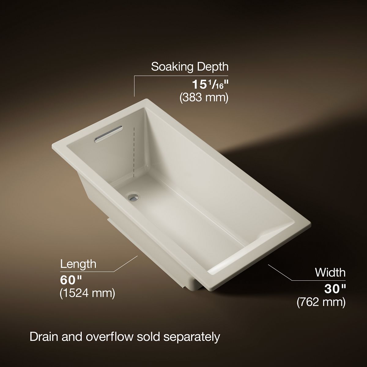 3/4 view of product with dimensions