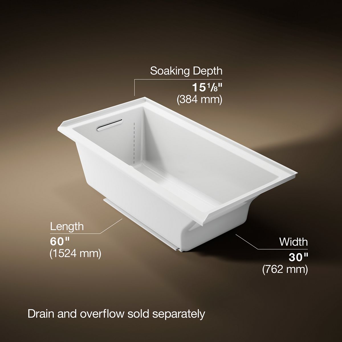 3/4 view of product with dimensions