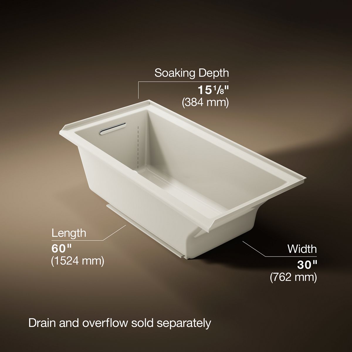 3/4 view of product with dimensions