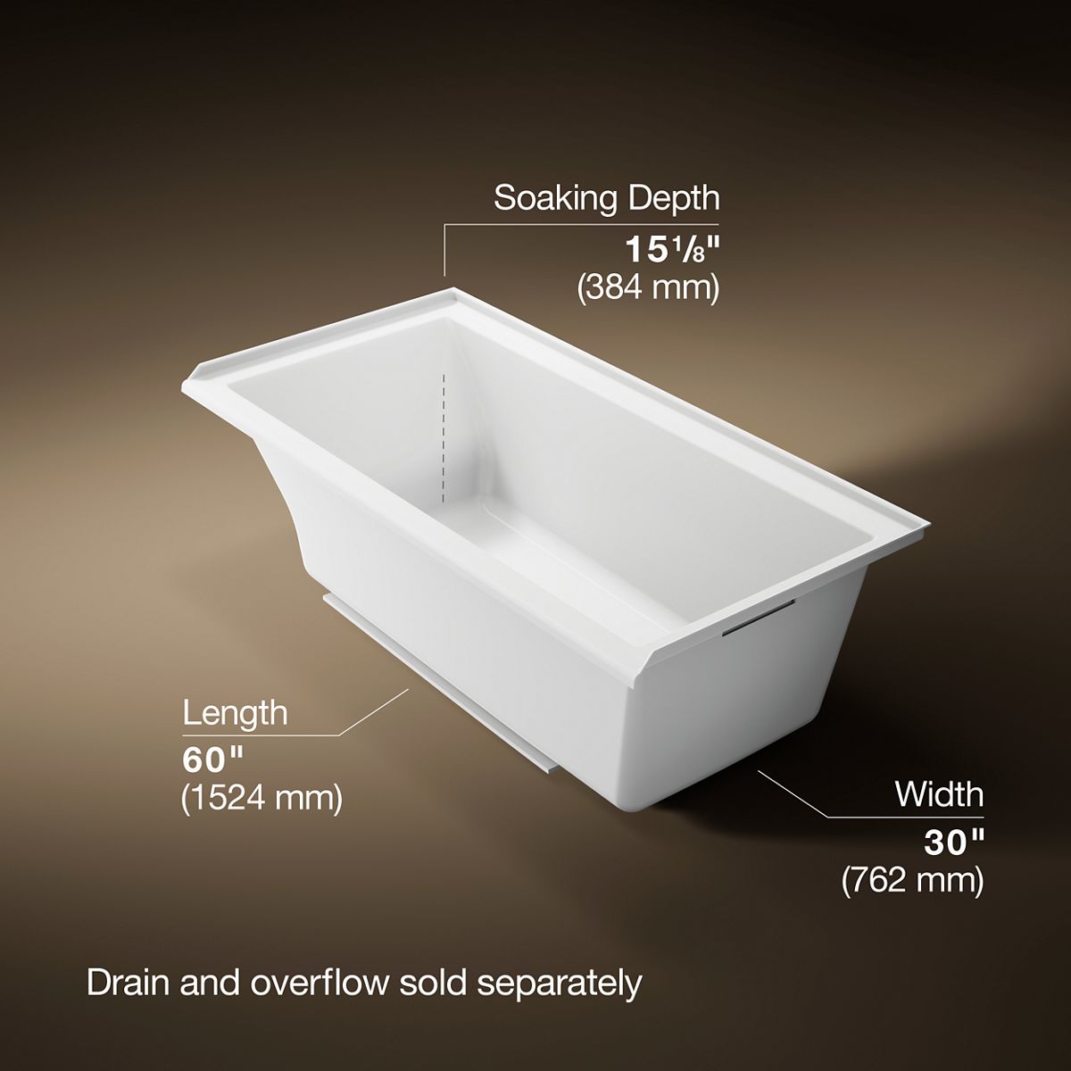 3/4 view of product with dimensions