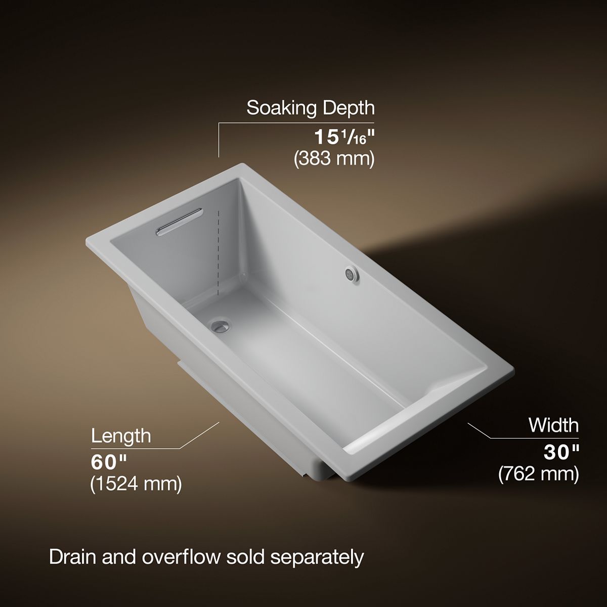 3/4 view of product with dimensions