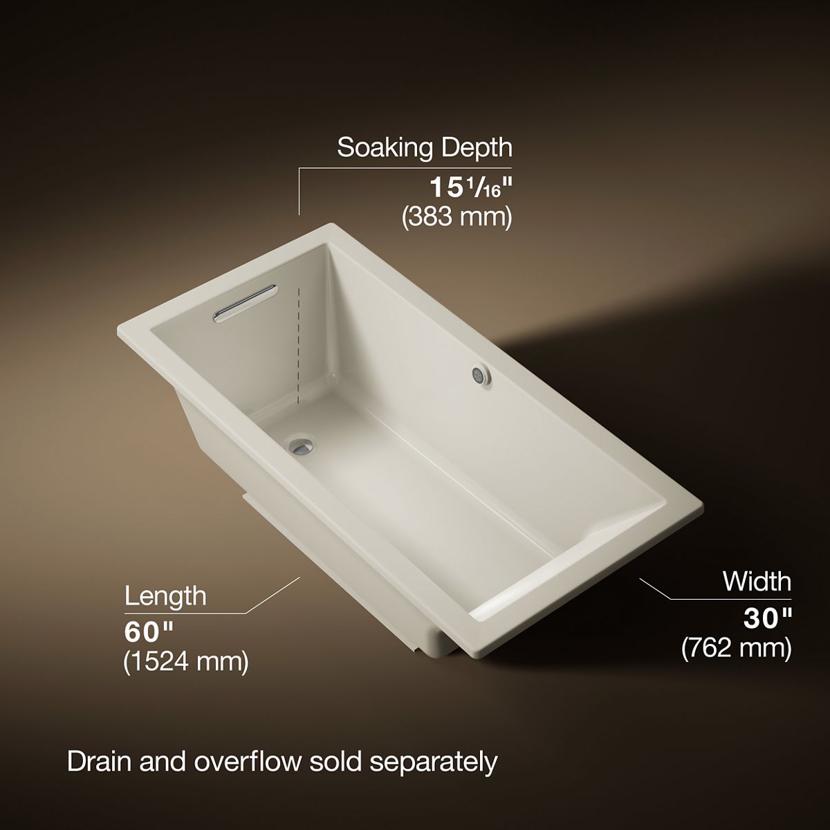 3/4 view of product with dimensions