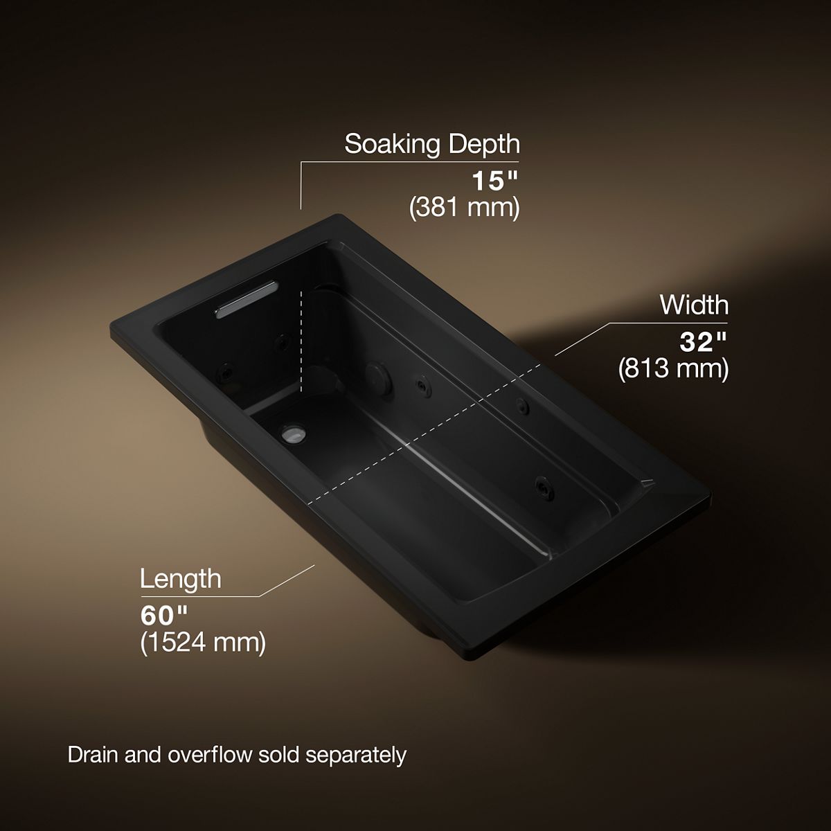 3/4 view of product with dimensions