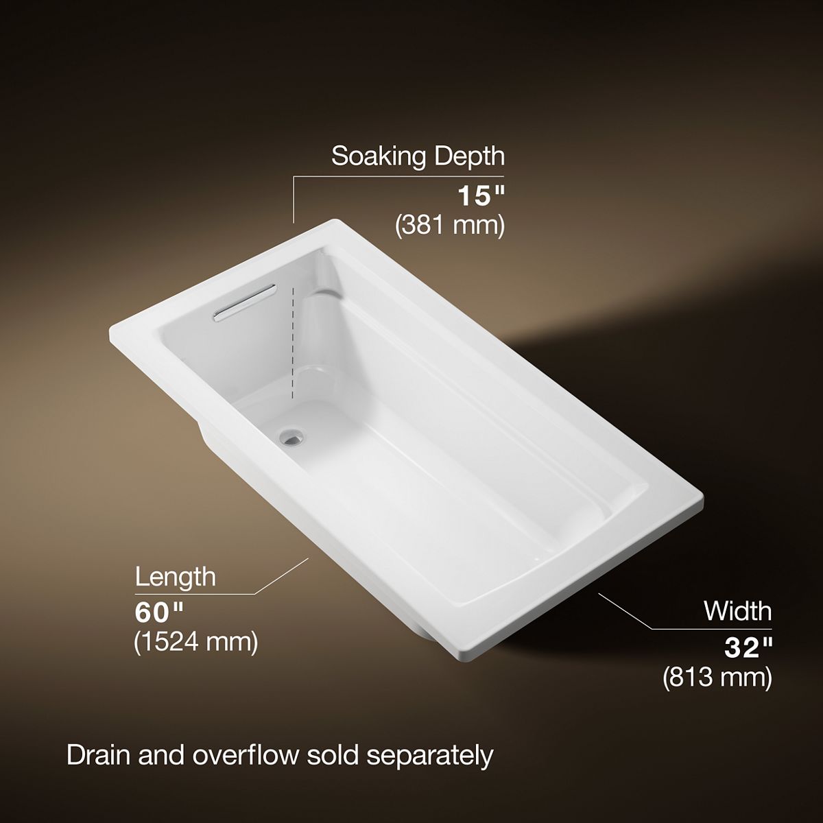 3/4 view of product with dimensions