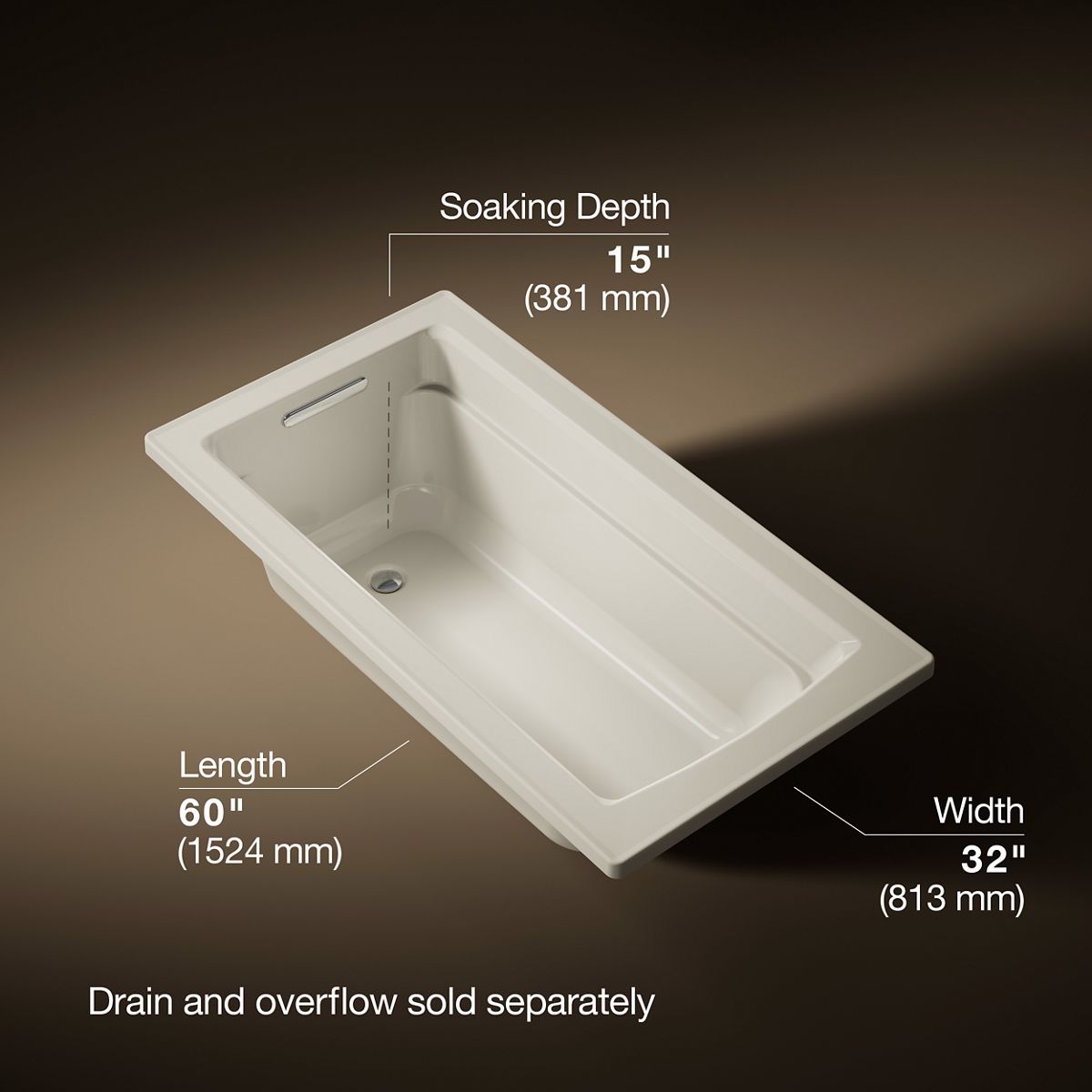 3/4 view of product with dimensions