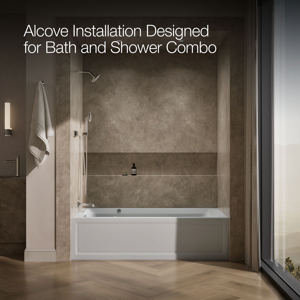 KOHLER | K-1124-GHLAW | Archer 6-Ft. Heated BubbleMassage™ Bath