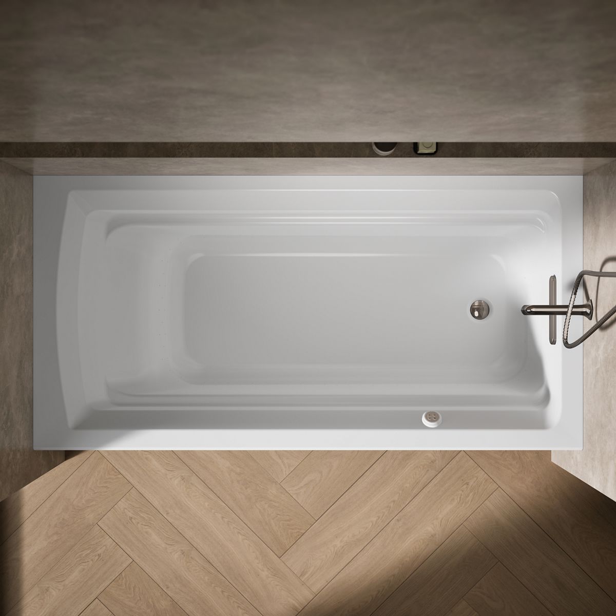 View of products in room from above