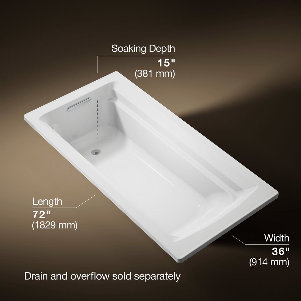 3/4 view of product with dimensions