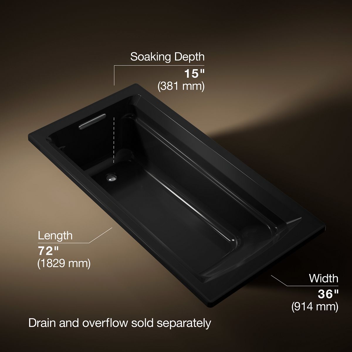 3/4 view of product with dimensions