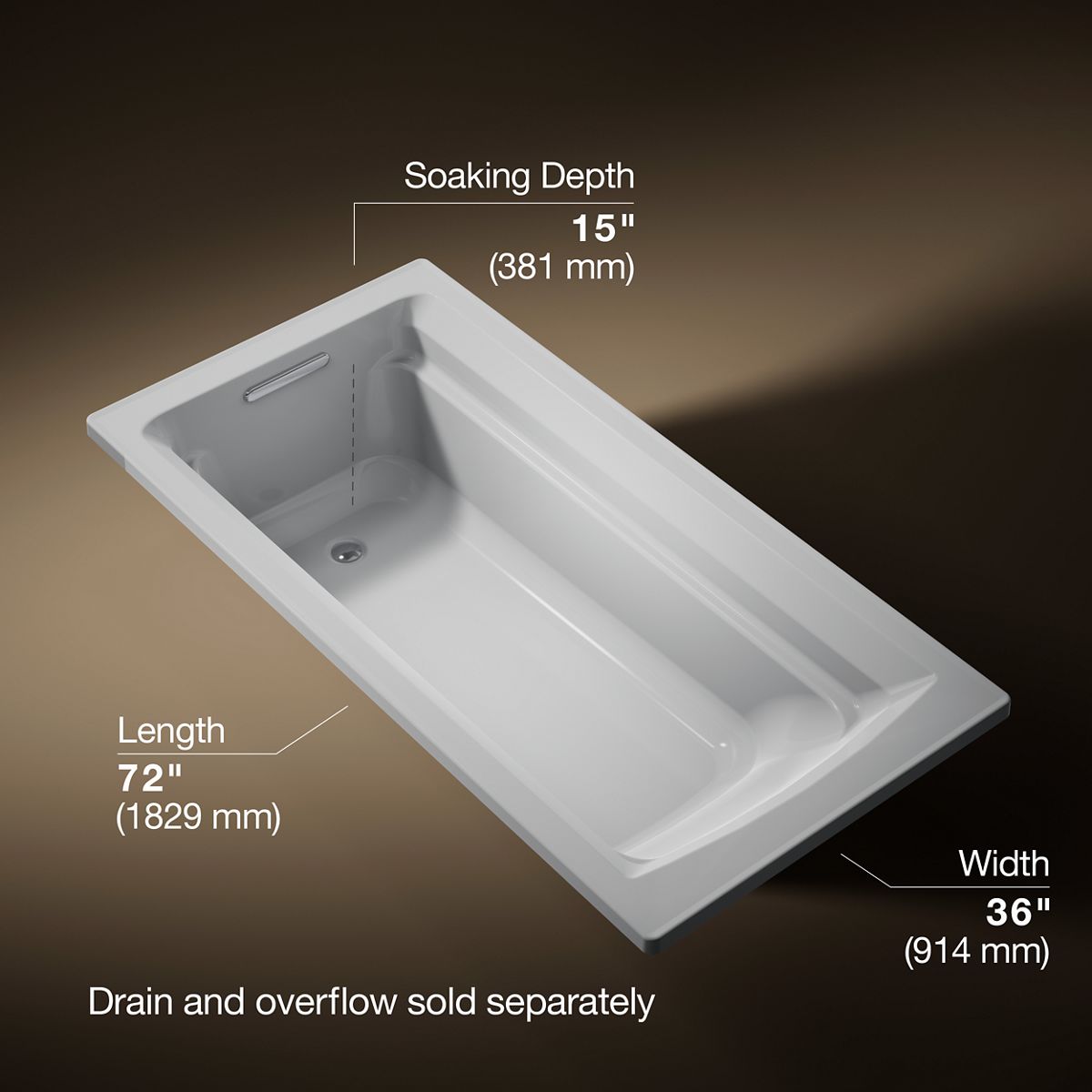 3/4 view of product with dimensions