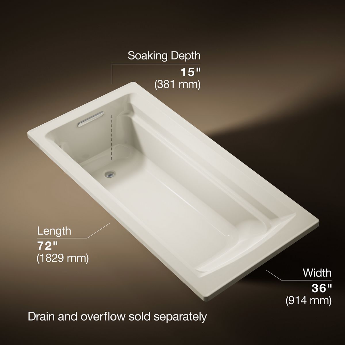 3/4 view of product with dimensions