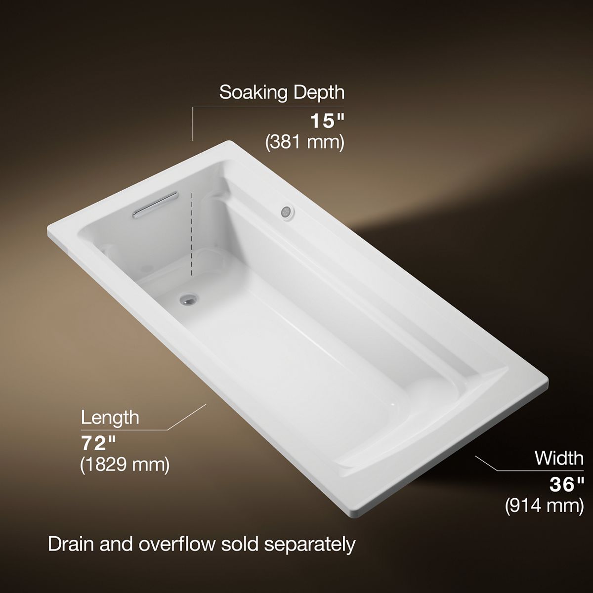 3/4 view of product with dimensions