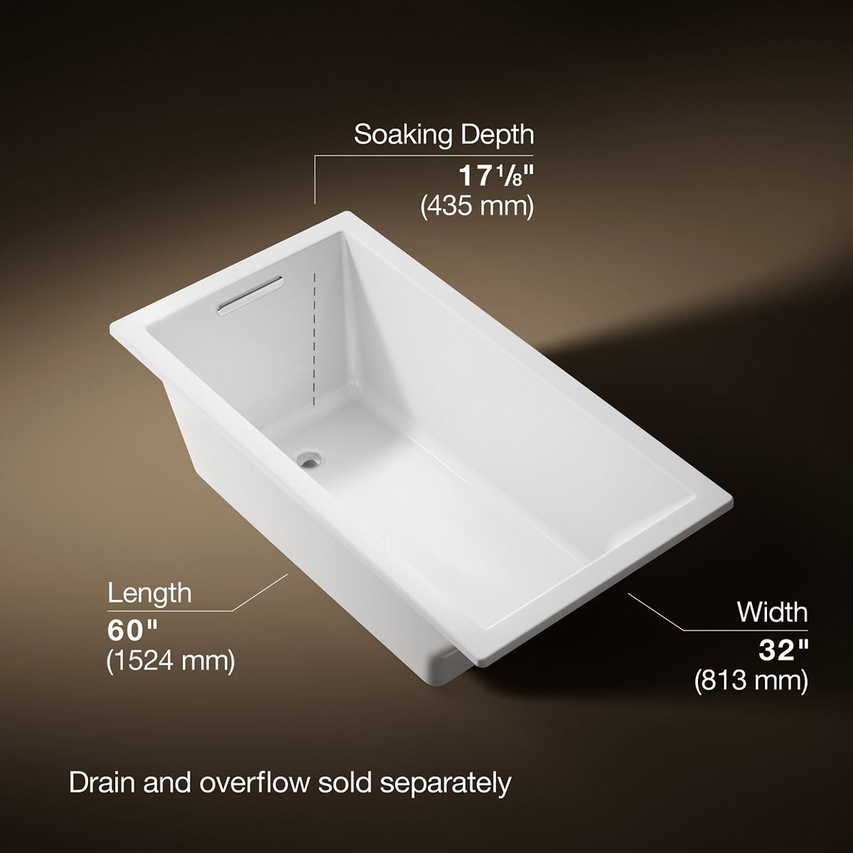 3/4 view of product with dimensions