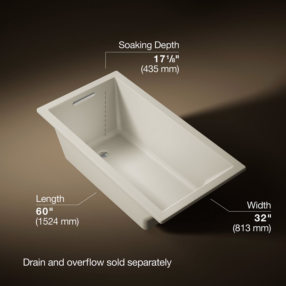 3/4 view of product with dimensions
