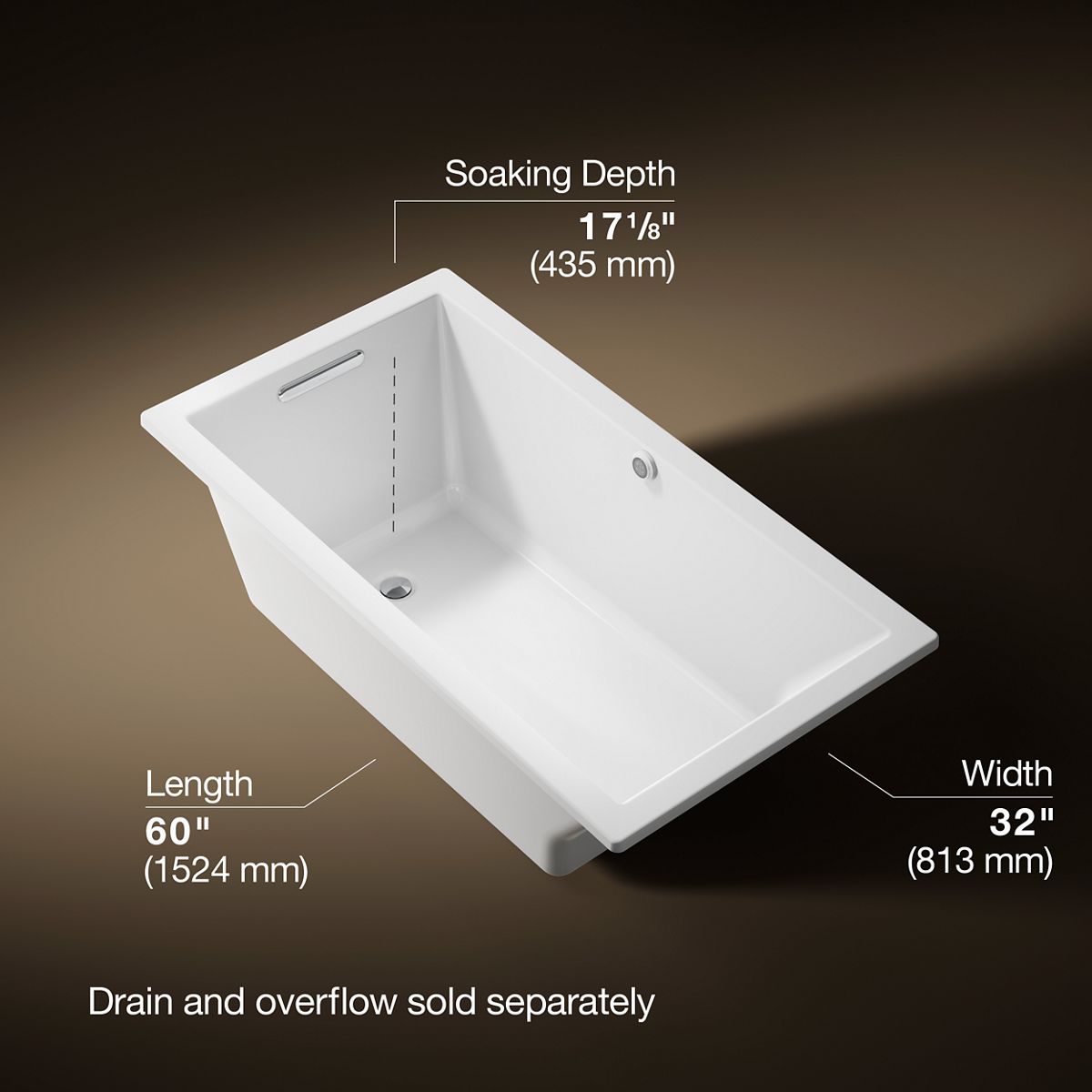 3/4 view of product with dimensions