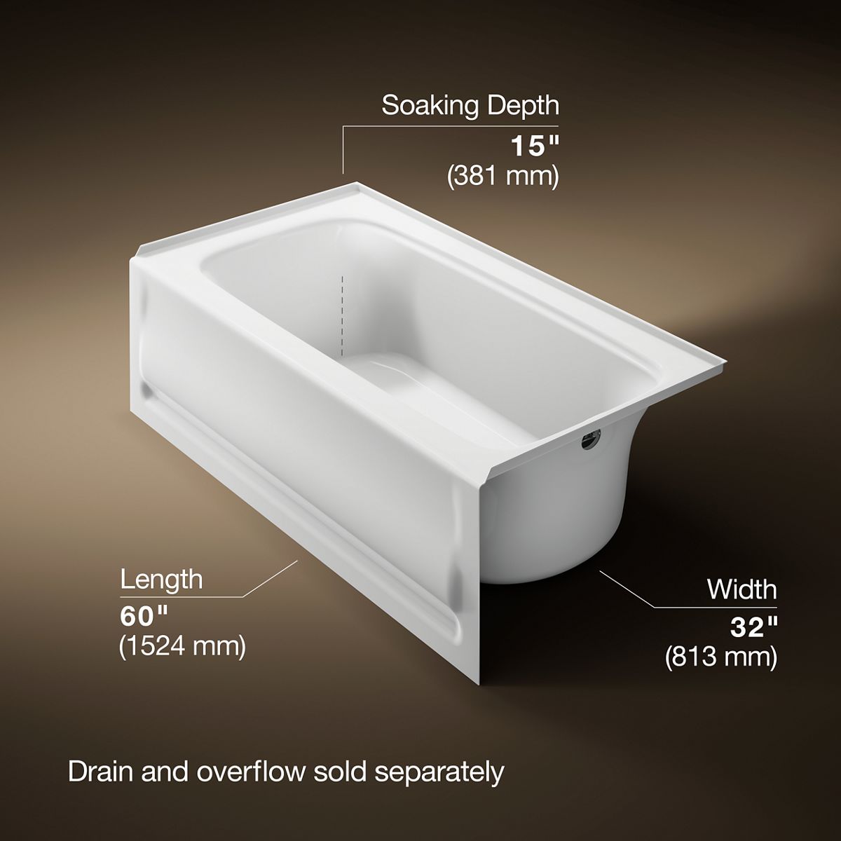 3/4 view of product with dimensions