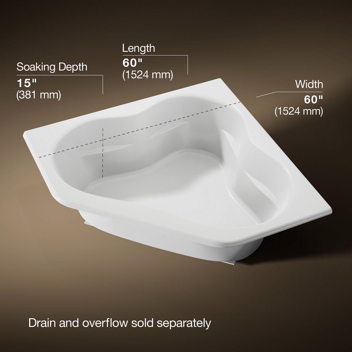 3/4 view of product with dimensions