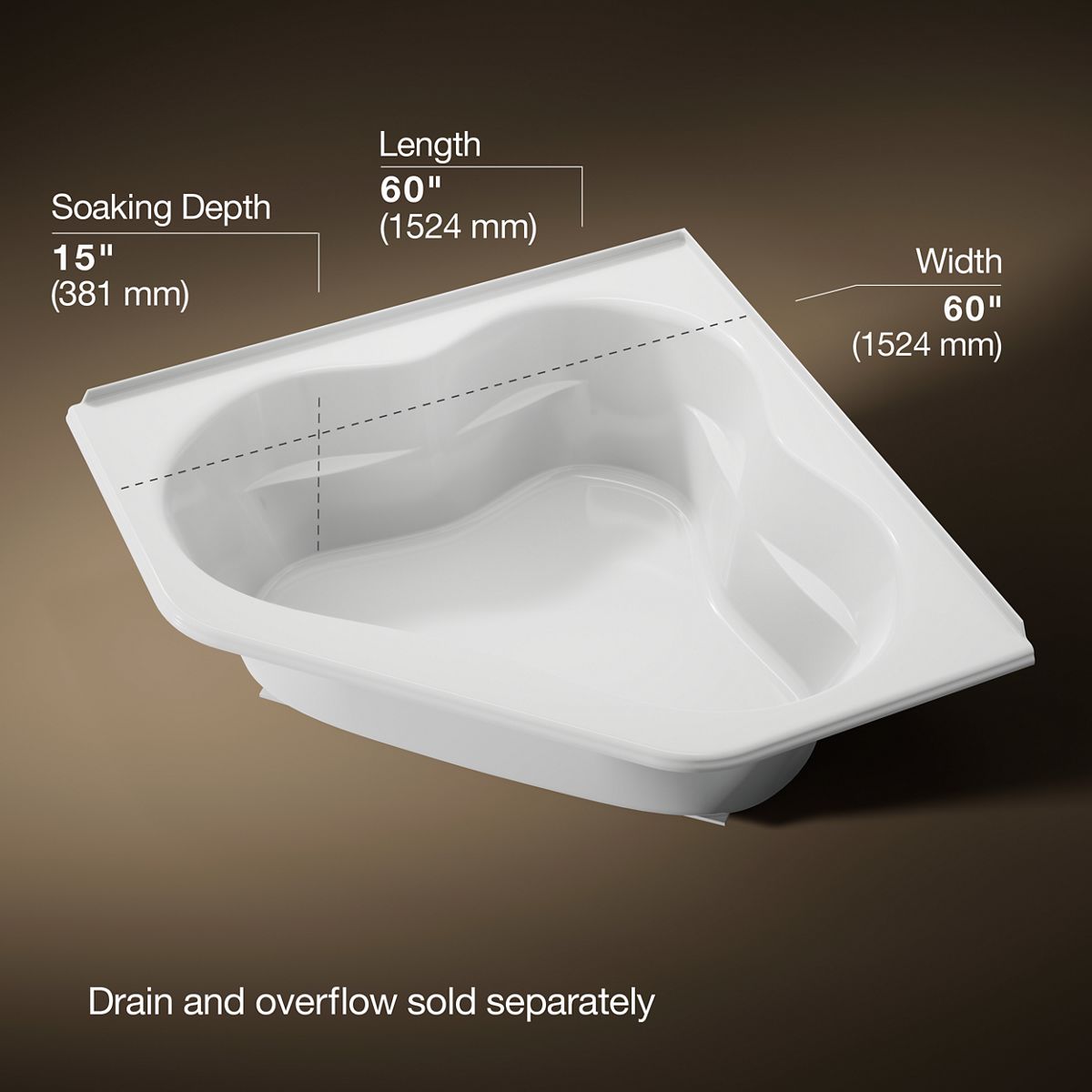 3/4 view of product with dimensions