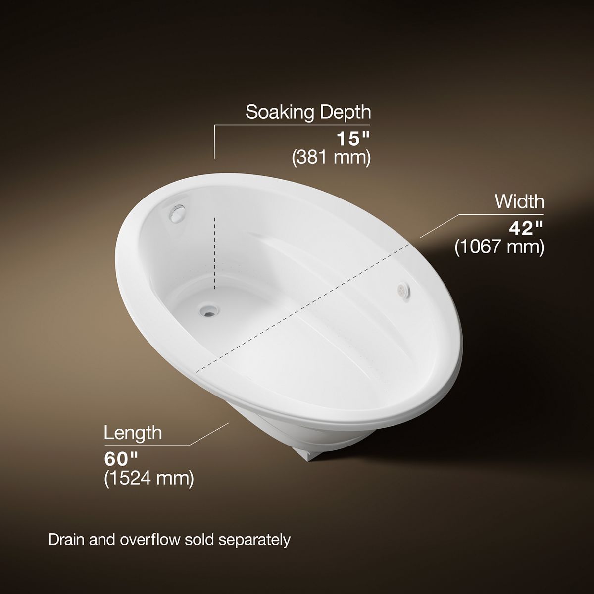 3/4 view of product with dimensions