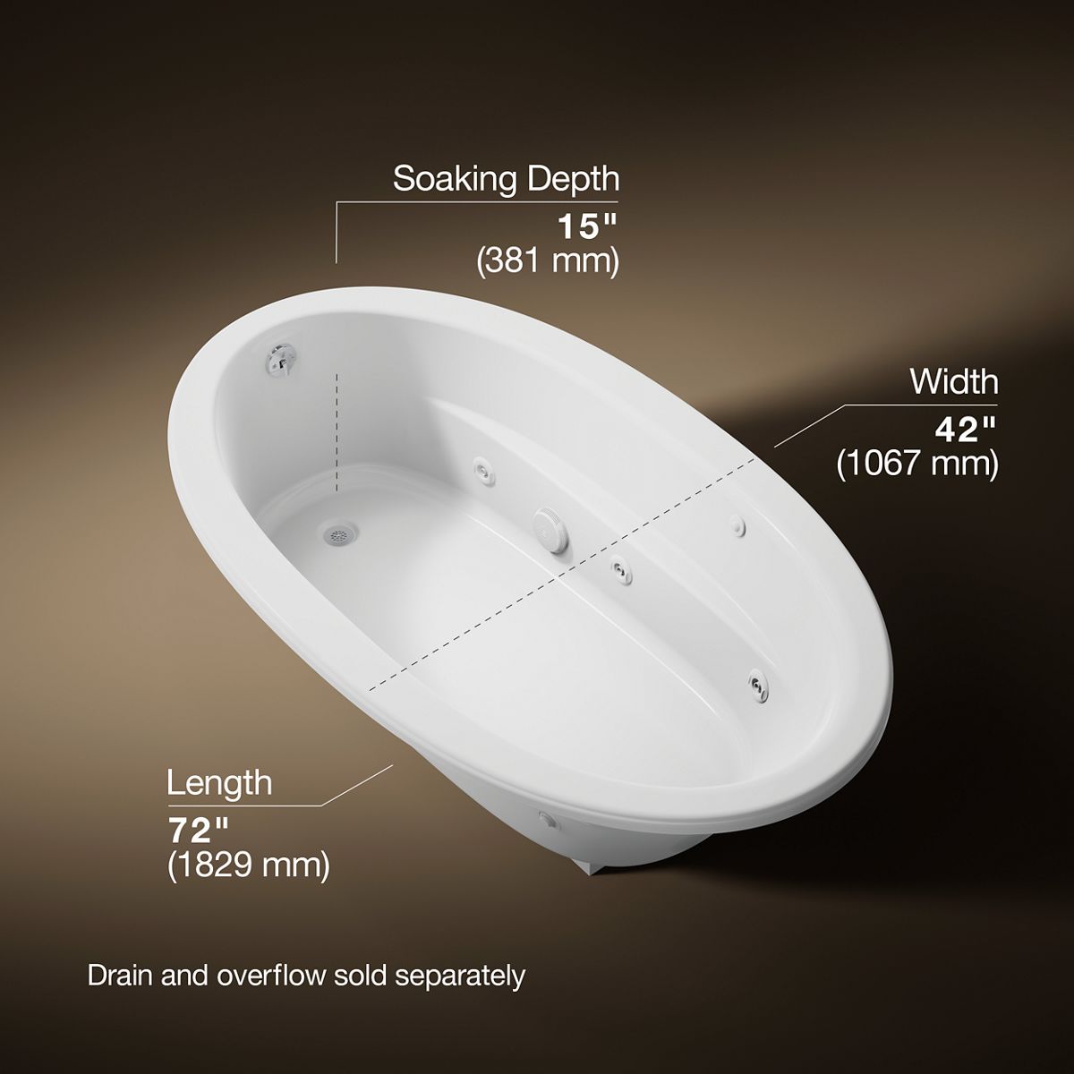 3/4 view of product with dimensions