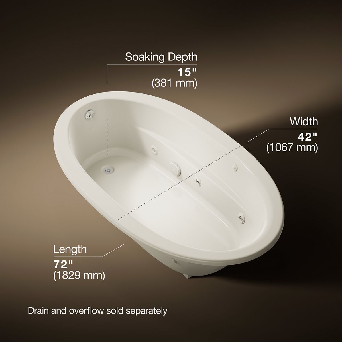 3/4 view of product with dimensions