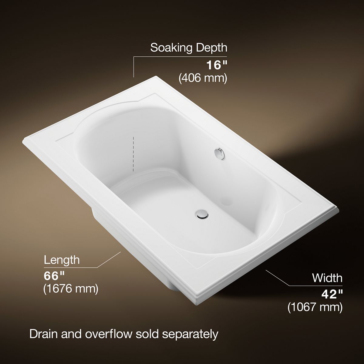 3/4 view of product with dimensions