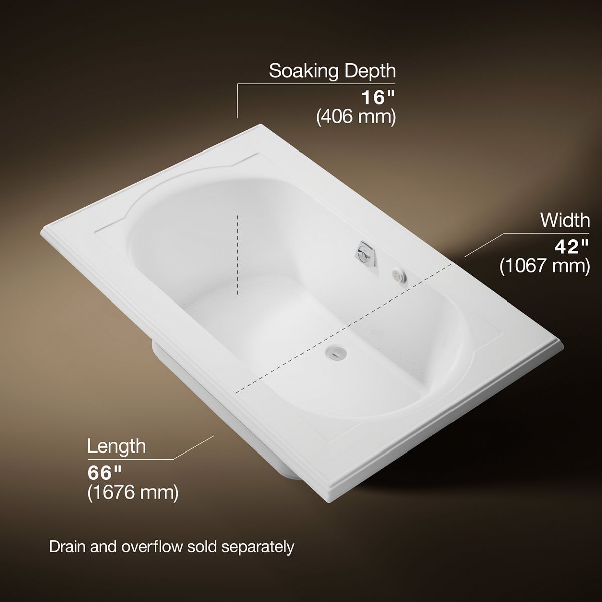 3/4 view of product with dimensions