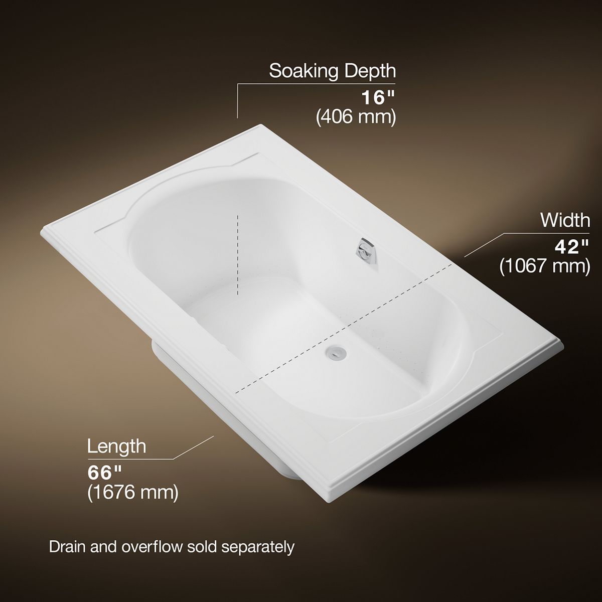 3/4 view of product with dimensions