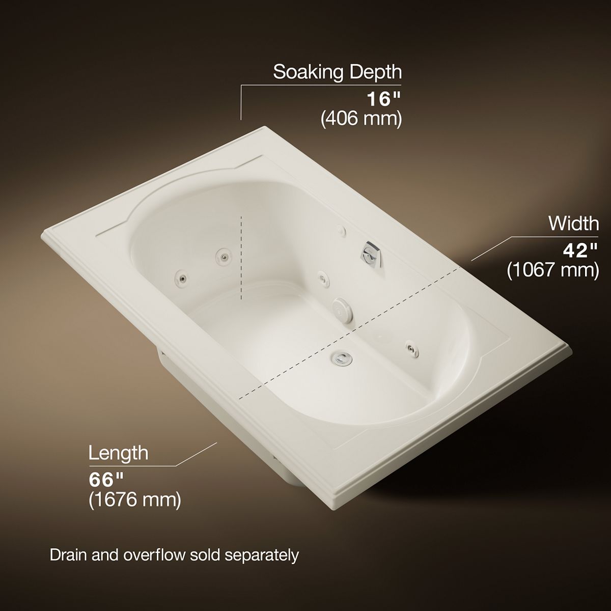 3/4 view of product with dimensions